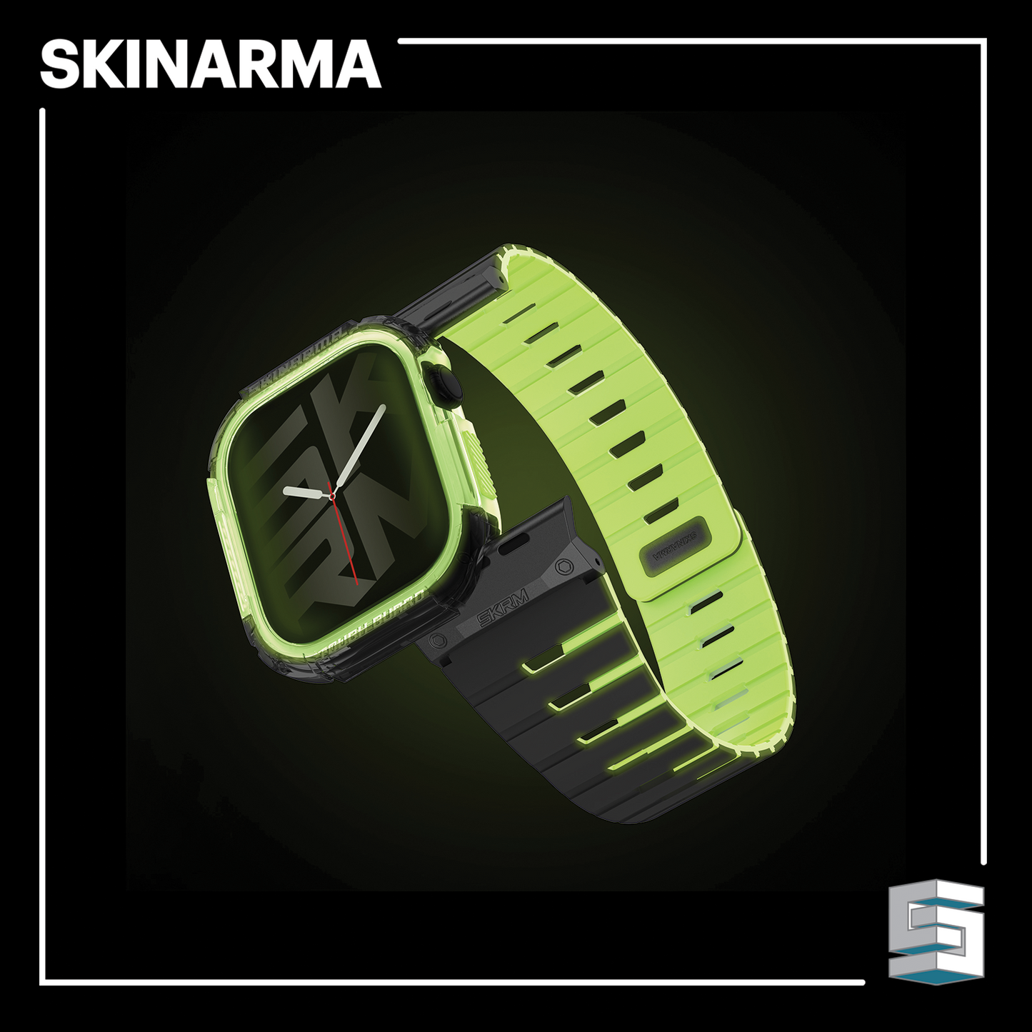 Strap + Case set for Apple Watch - SKINARMA Gemini + Atom (NITEGLOW) Global Synergy Concepts