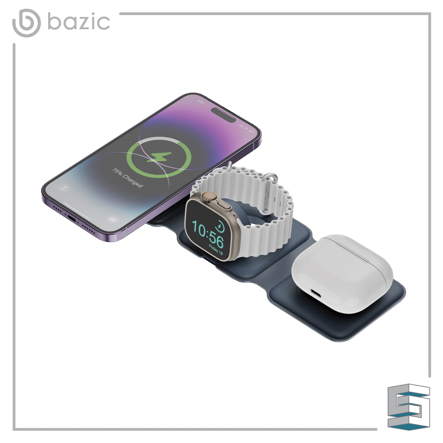 Foldable wireless charger - Bazic by ENERGEA GoMag Trio Plus Global Synergy Concepts