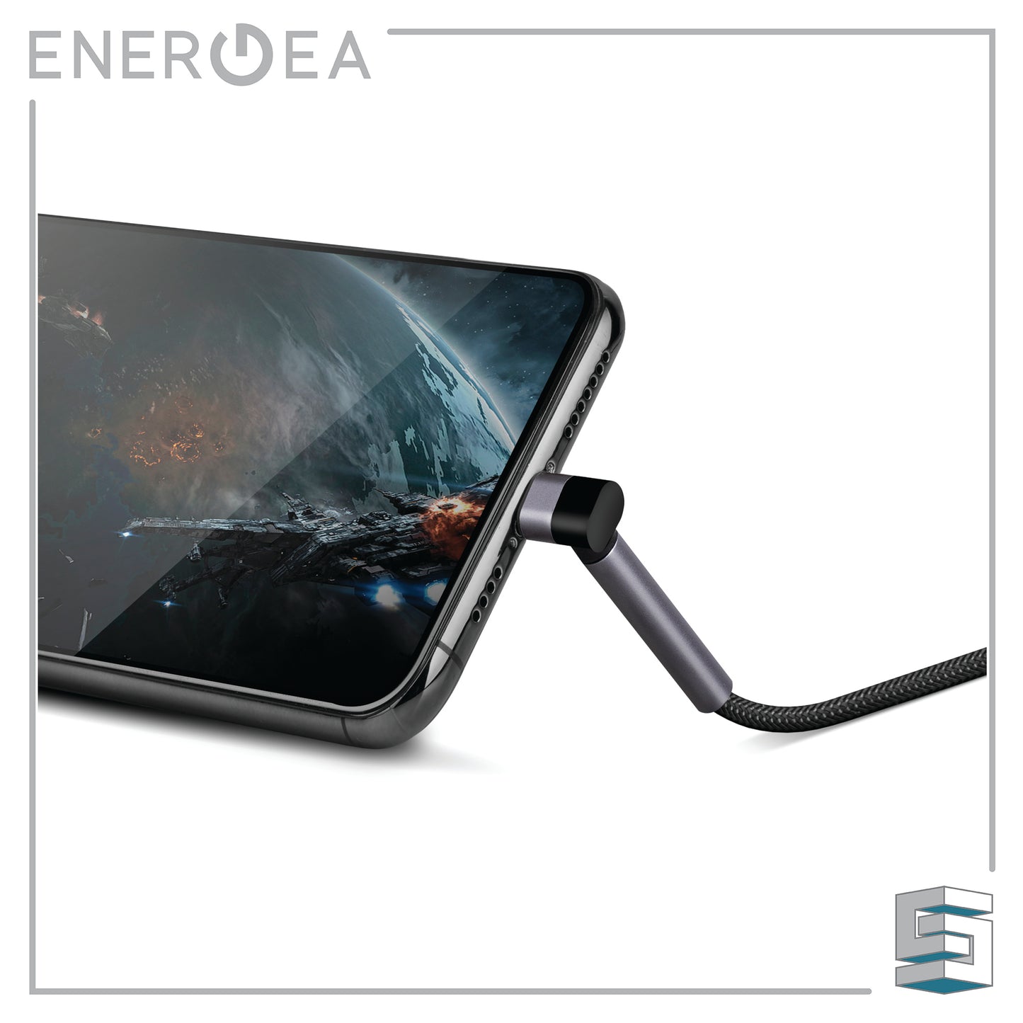 Charge & Sync USB-A to Lightning Video Cable - ENERGEA AluTough Edge MFI 1.5m (antimicrobial) Global Synergy Concepts