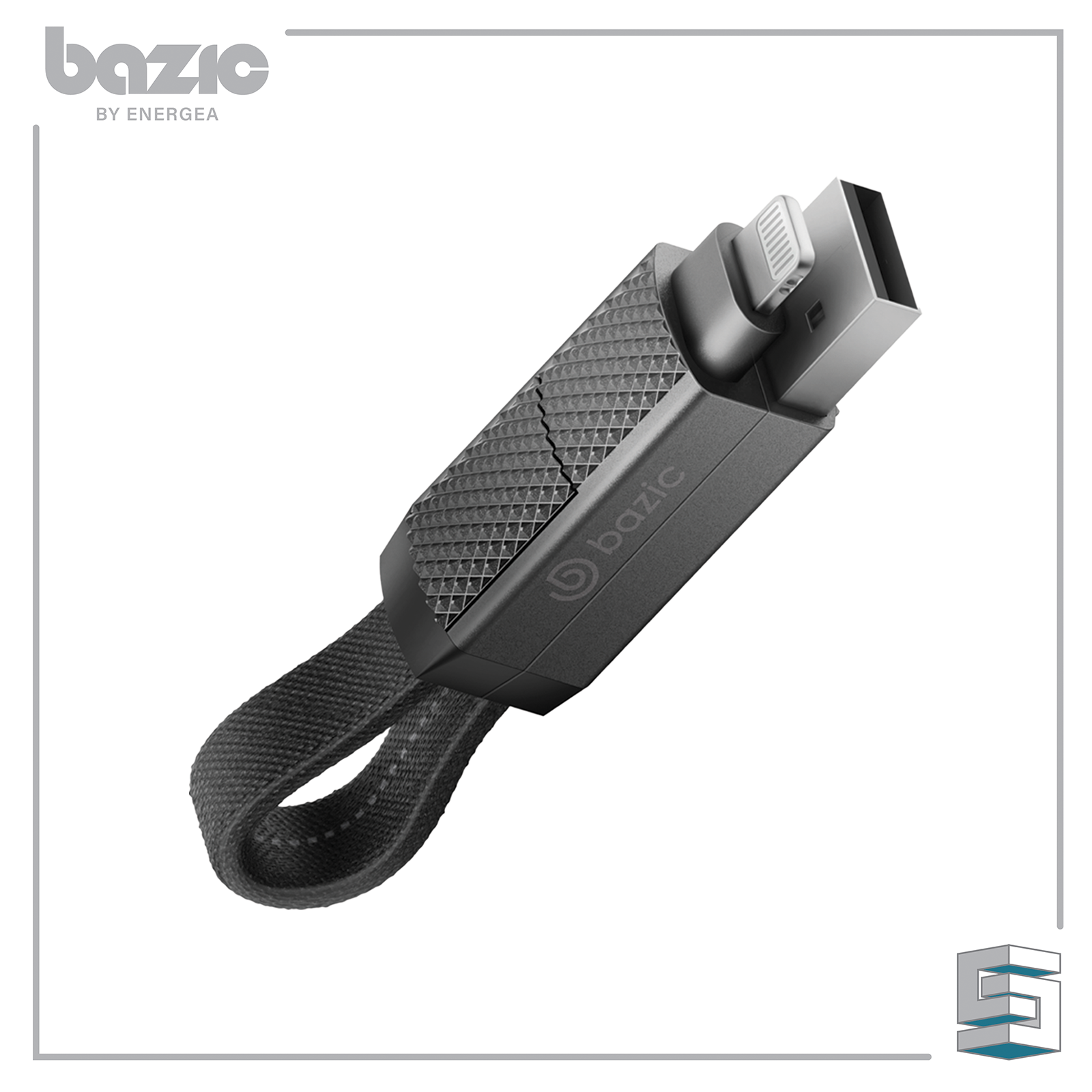 USB-C + Lightning + USB-A Cable - ENERGEA Bazic Alucable 100CM Global Synergy Concepts