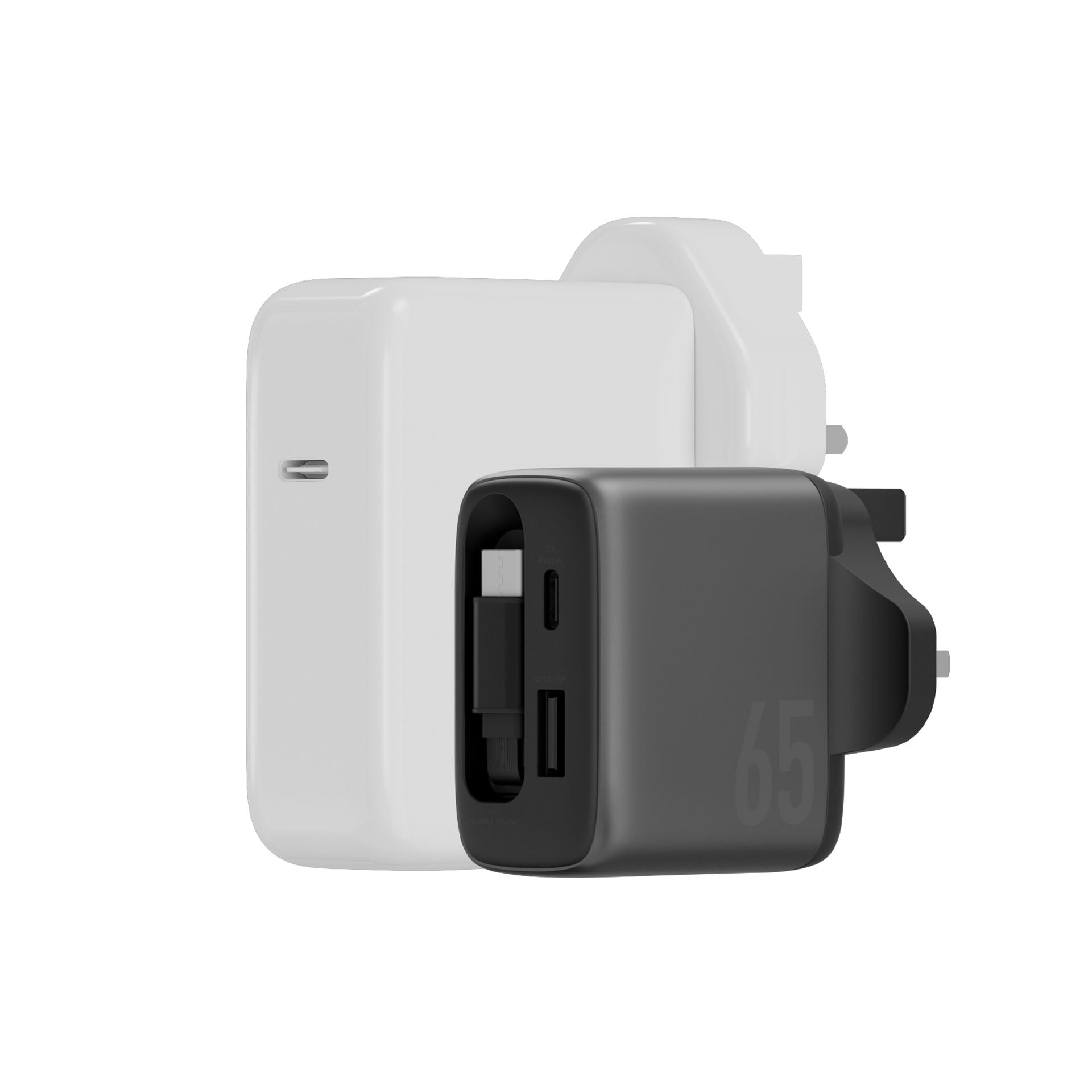 Wall Charger - ENERGEA AmpCharge Arc GaN65 (retractable USB-C cable) Global Synergy Concepts