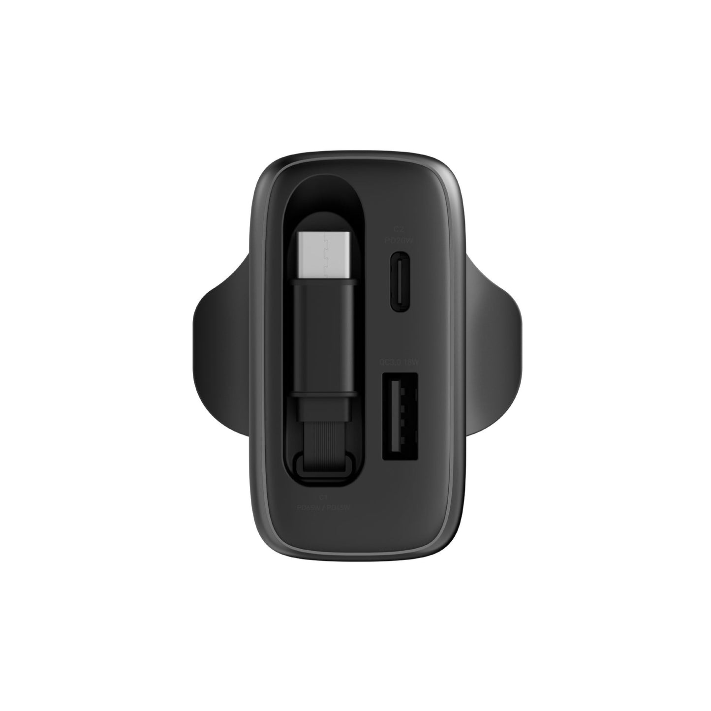 Wall Charger - ENERGEA AmpCharge Arc GaN65 (retractable USB-C cable) Global Synergy Concepts