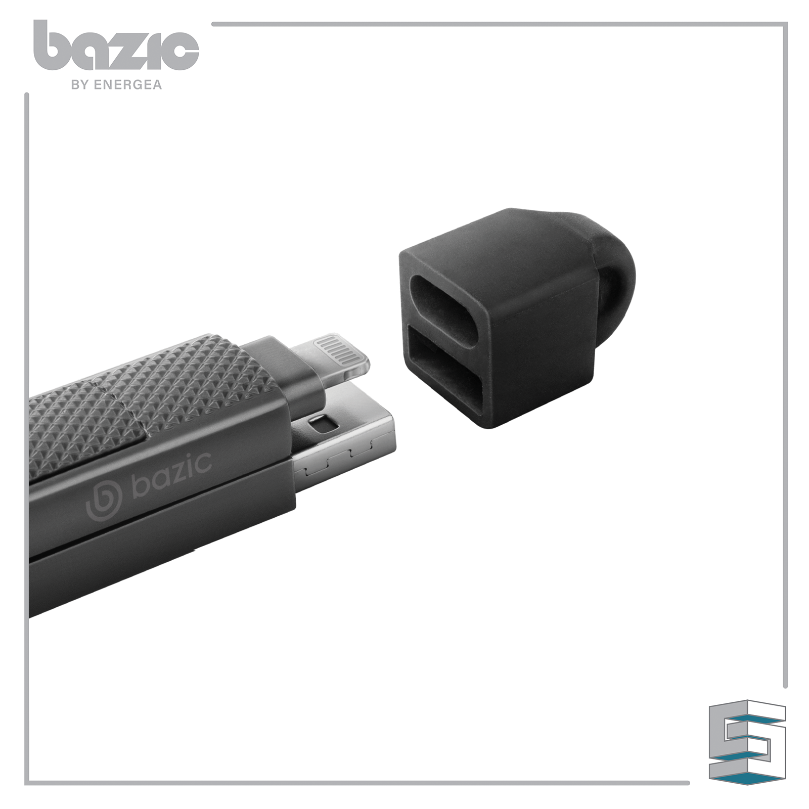USB-C + Lightning + USB-A Cable - ENERGEA Bazic Alucable 100CM Global Synergy Concepts