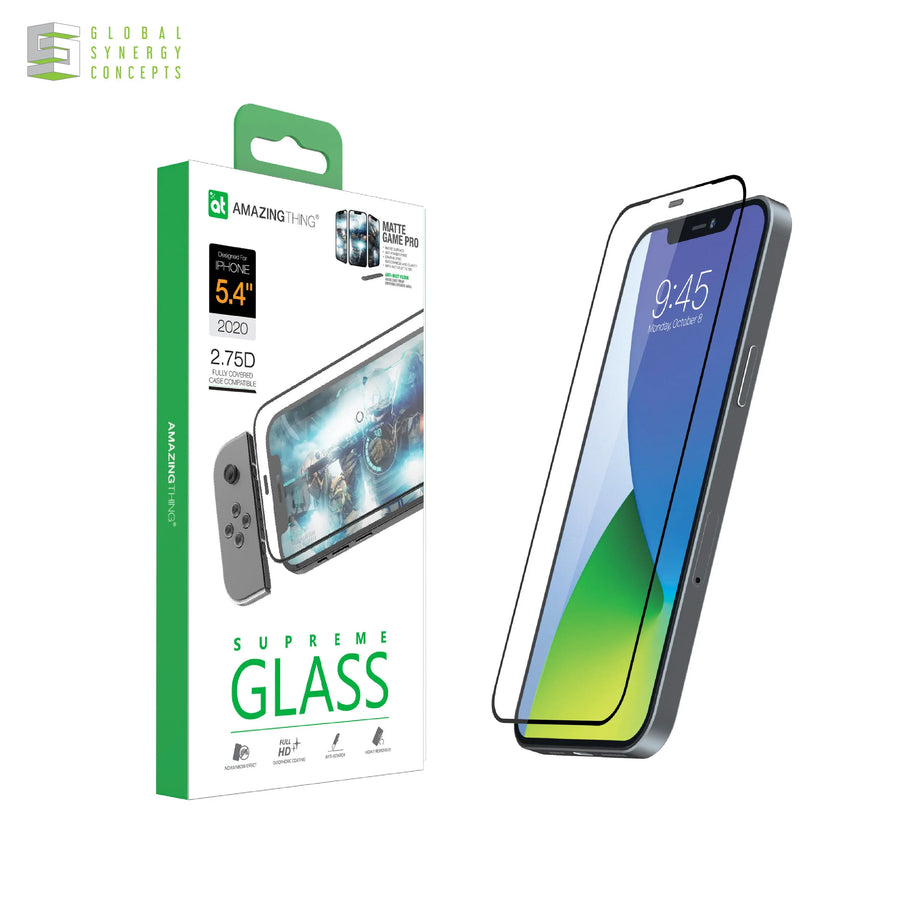 Tempered Glass for Apple iPhone 12 series - AMAZINGTHING SupremeGlass Dust Filter 2.75D 0.3mm Matte Game Pro Global Synergy Concepts