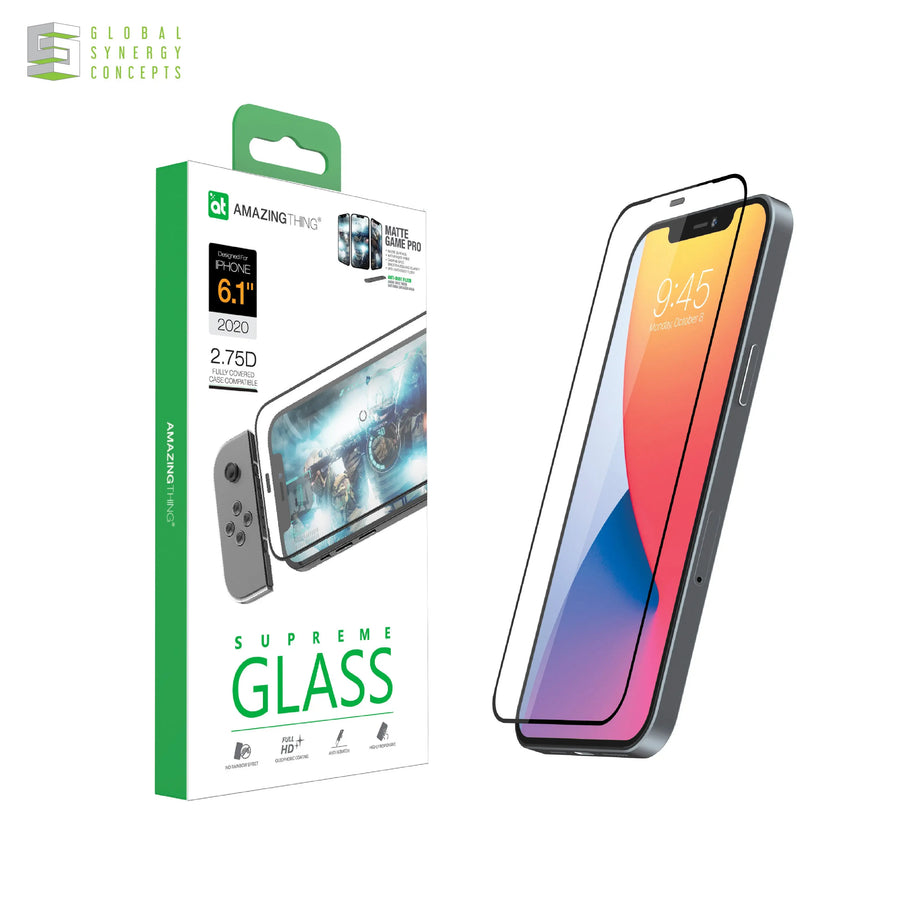 Tempered Glass for Apple iPhone 12 series - AMAZINGTHING SupremeGlass Dust Filter 2.75D 0.3mm Matte Game Pro Global Synergy Concepts