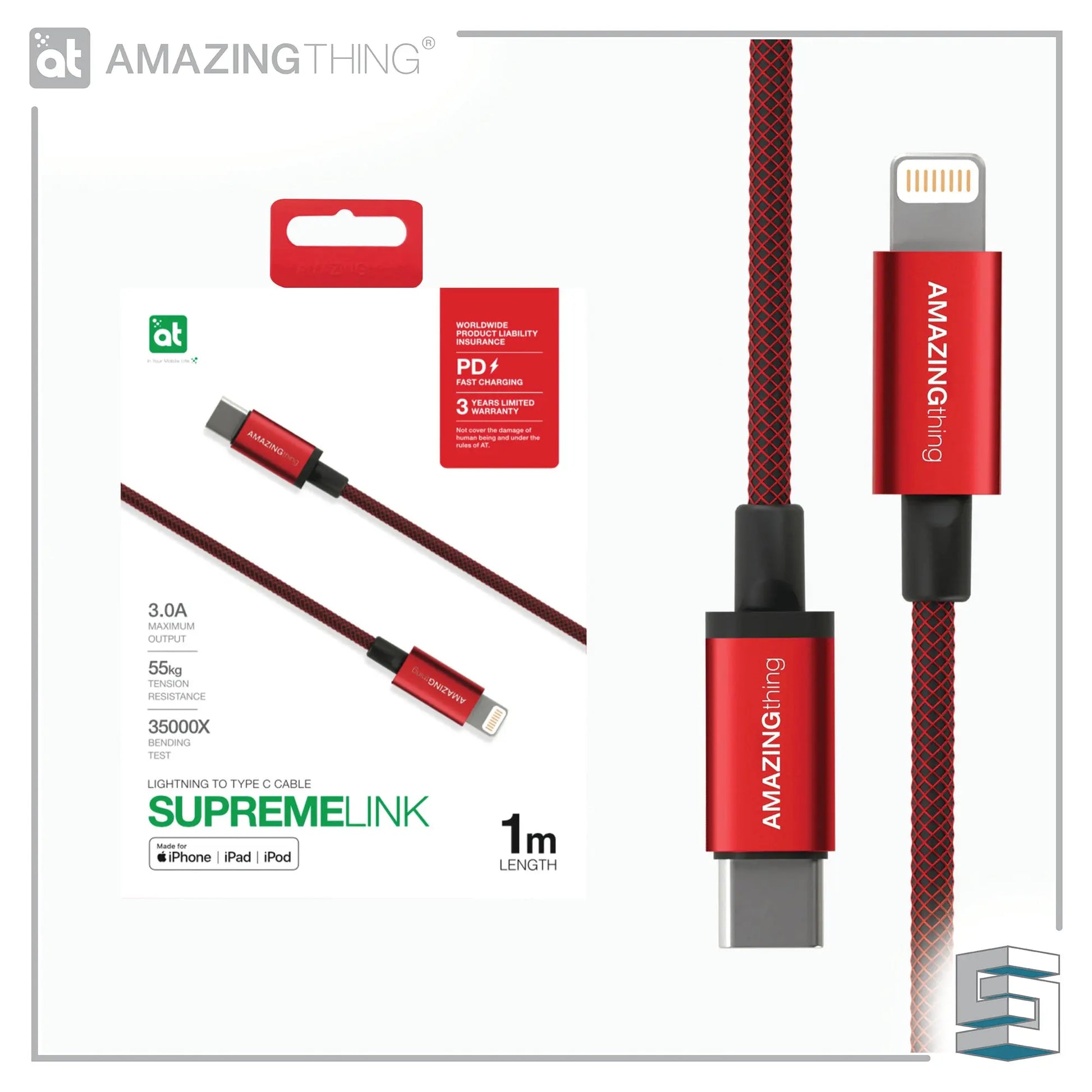 Charge & Sync USB-C to Lightning Cable - AMAZINGTHING SupremeLink Power Max (MFI) 1M Global Synergy Concepts