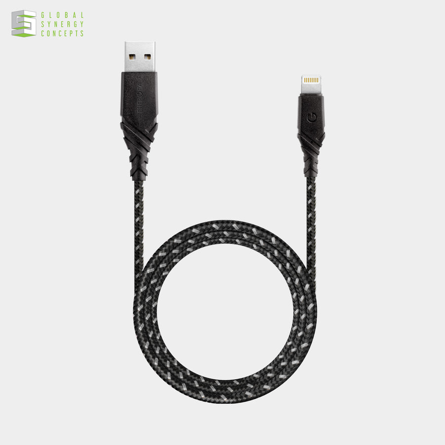 Charge & Sync 2.4A USB-A to Lightning Cable - ENERGEA Duraglitz MFI 3m Global Synergy Concepts