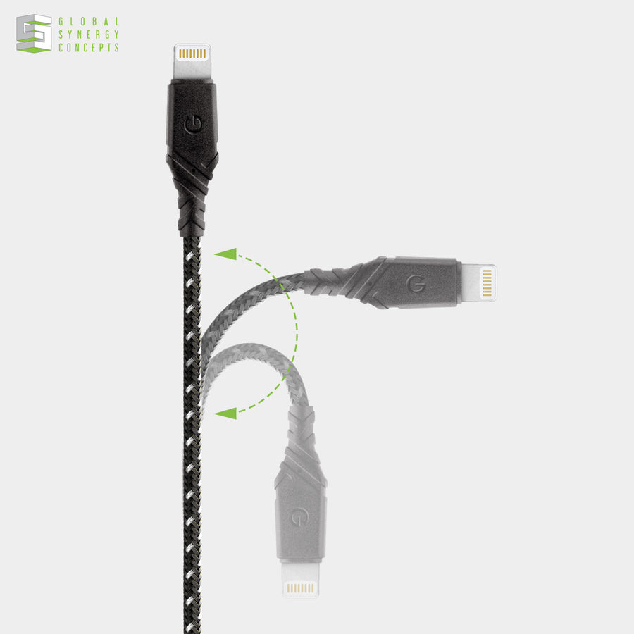 Charge & Sync 2.4A USB-A to Lightning Cable - ENERGEA Duraglitz MFI 3m Global Synergy Concepts