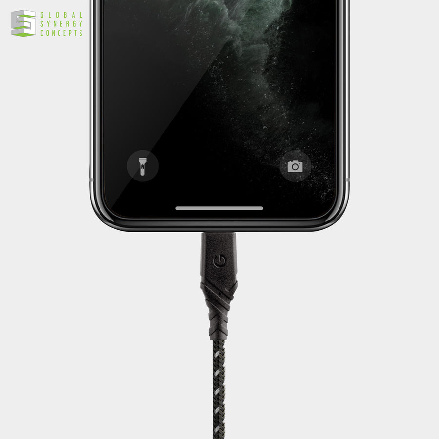 Charge & Sync 2.4A USB-A to Lightning Cable - ENERGEA Duraglitz MFI 3m Global Synergy Concepts