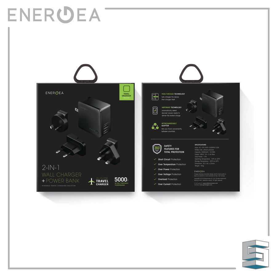 2-in-1 Wall Charger + Power Bank 5000mAh - ENERGEA TravelWorld Power Global Synergy Concepts