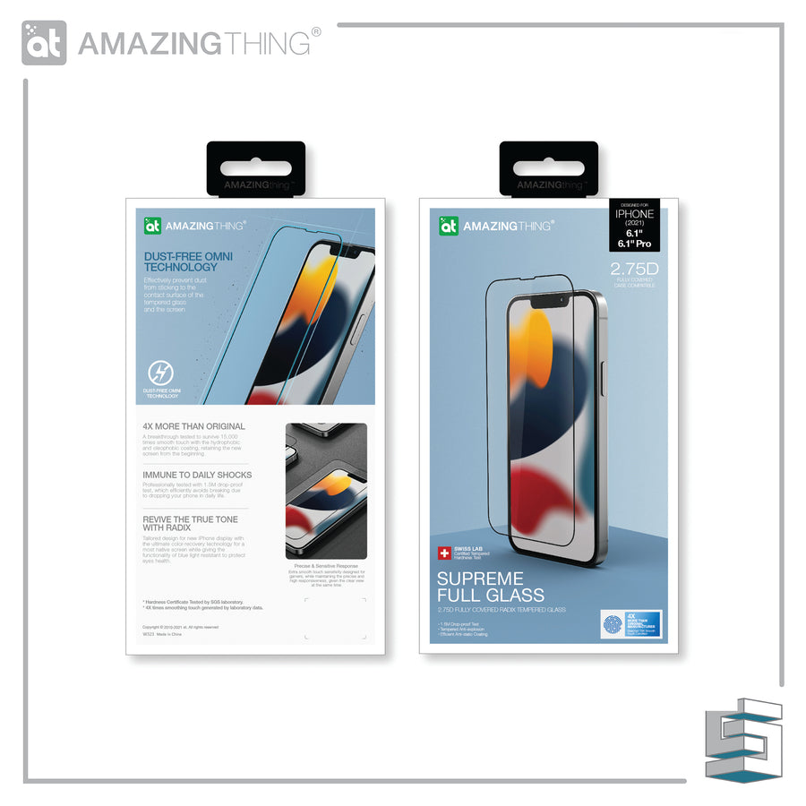 Tempered Glass for Apple iPhone 13 series - AMAZINGTHING RADIX SupremeGlass 2.75D 0.3mm Clear Full Glass Global Synergy Concepts