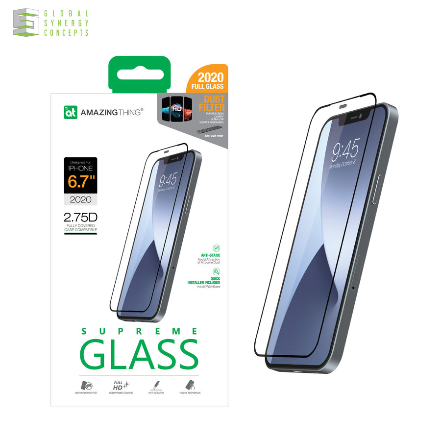 Tempered Glass for Apple iPhone 12 series - AMAZINGTHING SupremeGlass Dust Filter 2.75D 0.3mm Full Glass Global Synergy Concepts