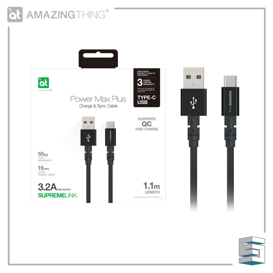 Charge & Sync USB-C to USB-A Cable - AMAZINGTHING Power Max Plus 1.1m Global Synergy Concepts